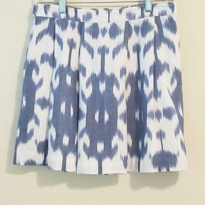 Vineyard Vines Pleated Skirt, Blue/Cream, Sz 0